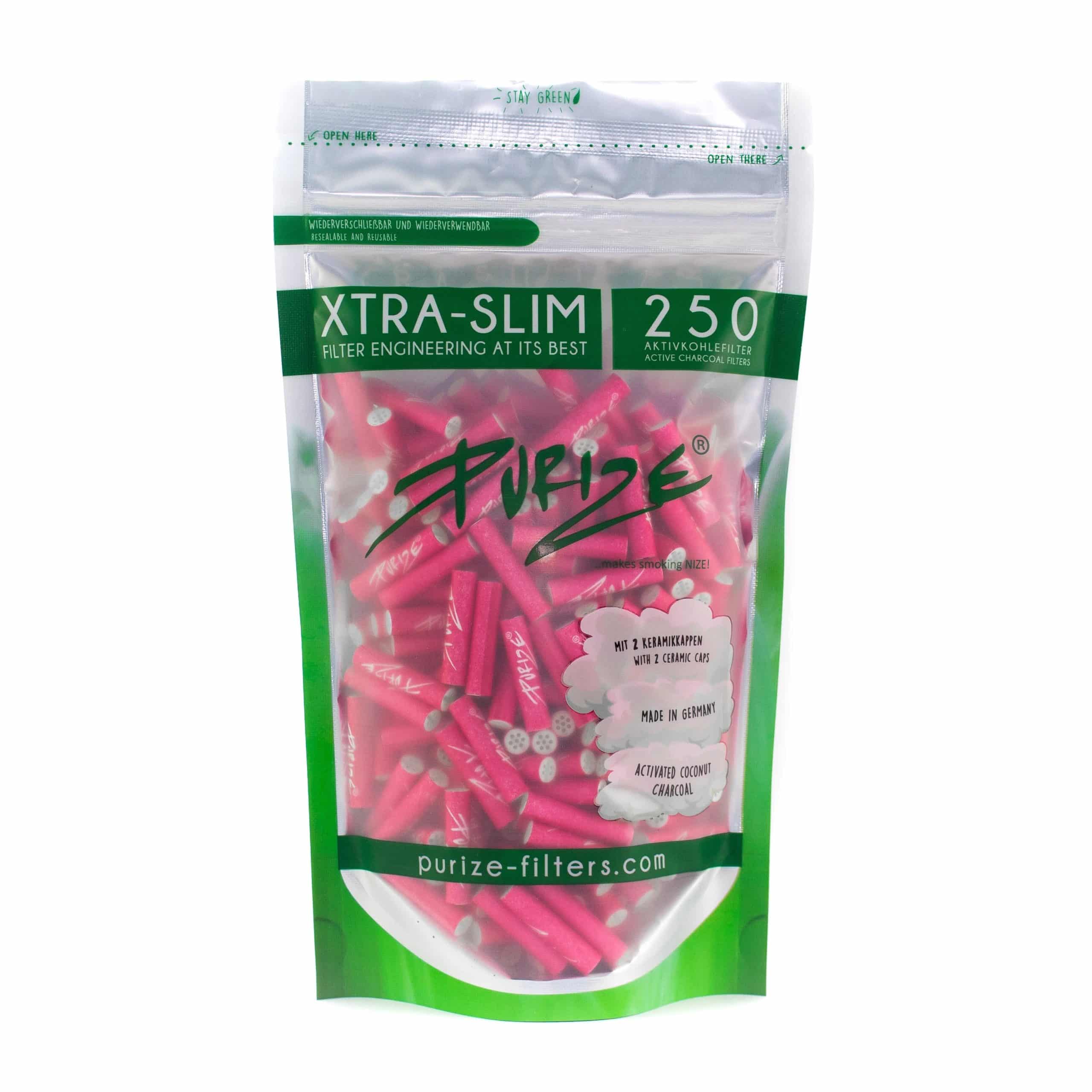 Filtre à charbon actif Xtra Slim rose (250 pcs)