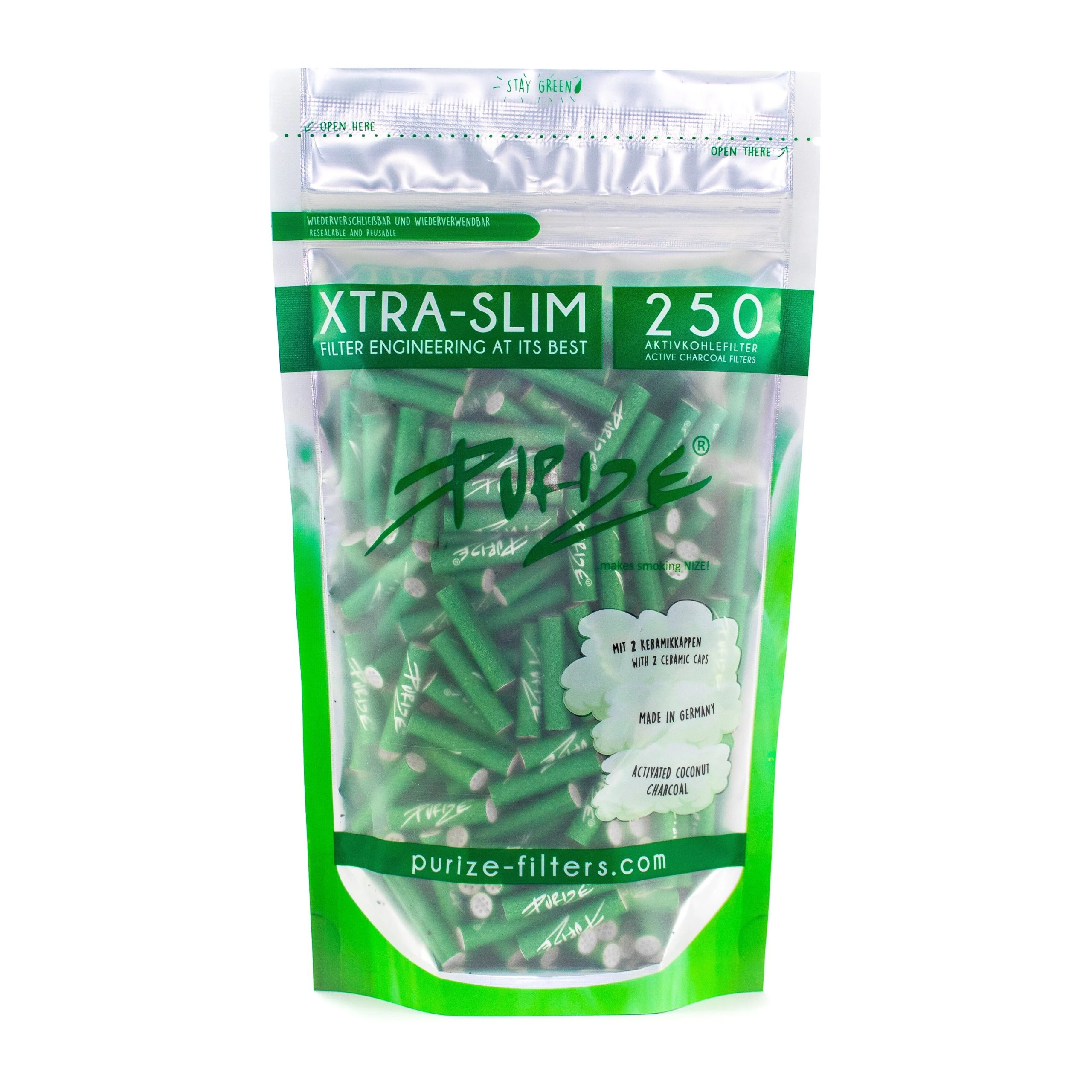 Xtra Slim Aktivkohlefilter Green (250 Stk.)