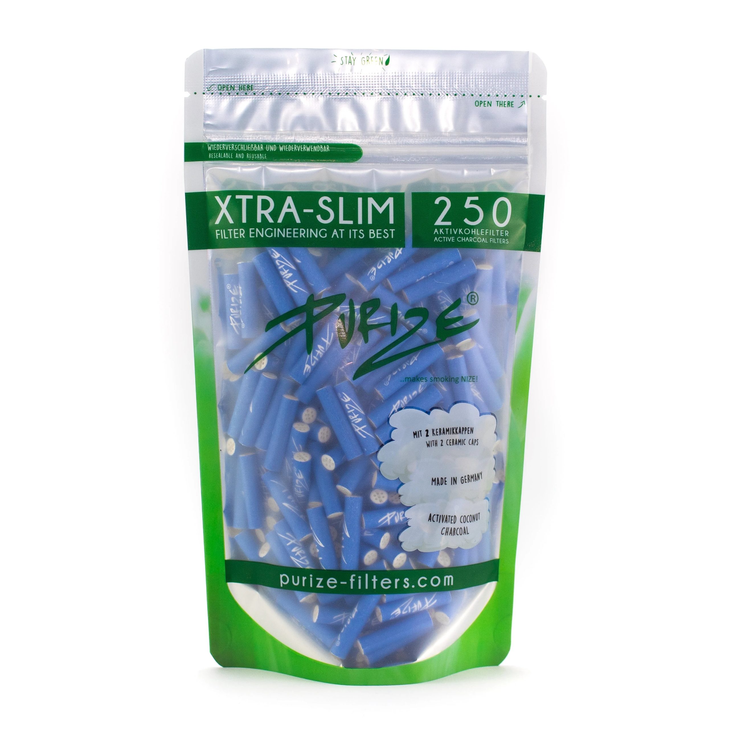 Xtra Slim Aktivkohlefilter Blue (250 Stk.)